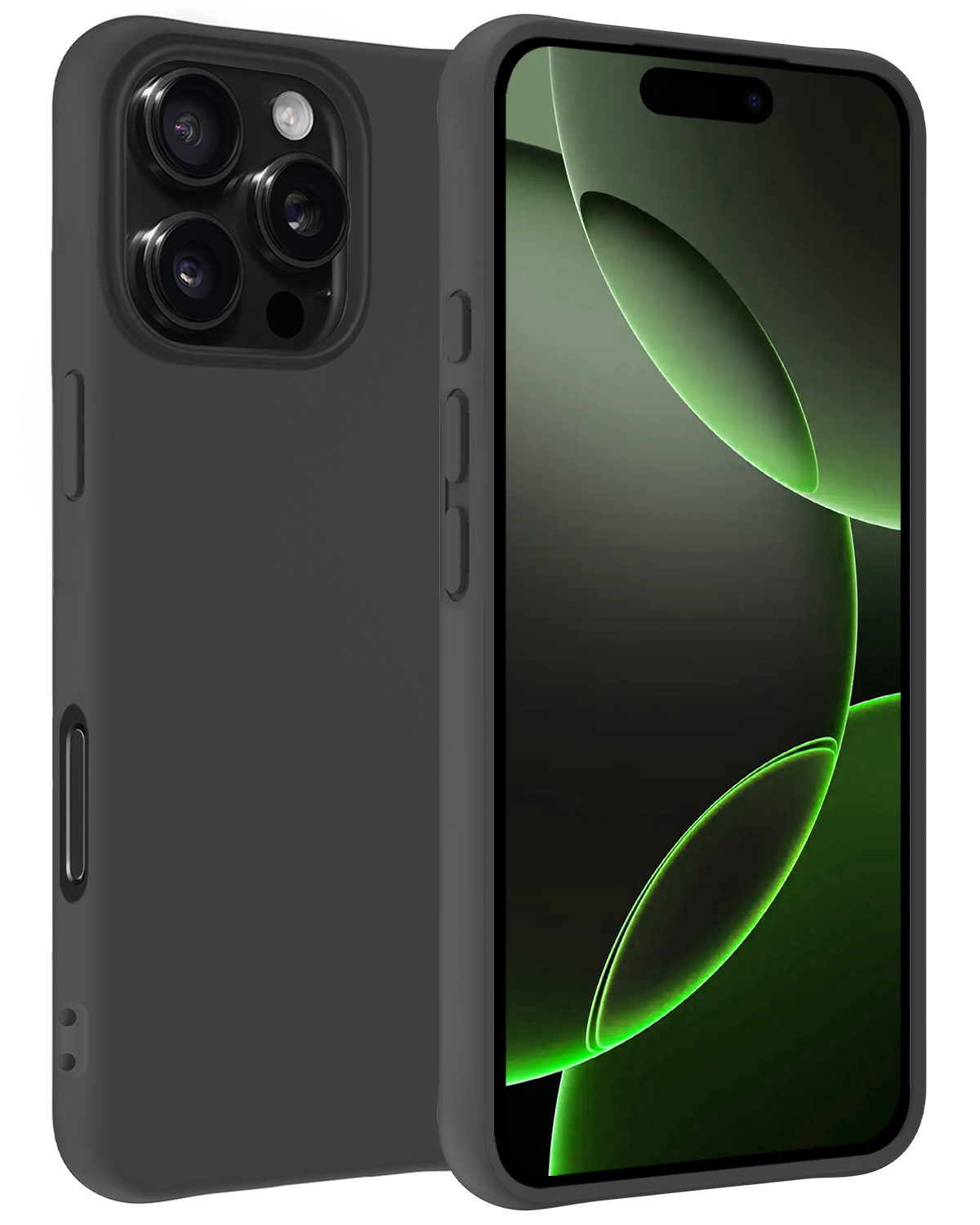 BASEY. Hoes Geschikt voor iPhone 16 Pro Hoesje Siliconen Back Cover Case - Hoesje Geschikt voor iPhone 16 Pro Hoes Cover Hoesje - Zwart