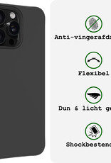 BASEY. Hoes Geschikt voor iPhone 16 Pro Hoesje Siliconen Back Cover Case - Hoesje Geschikt voor iPhone 16 Pro Hoes Cover Hoesje - Zwart