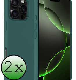 BASEY. BASEY. iPhone 16 Pro Hoesje Siliconen - Donkergroen - 2 PACK