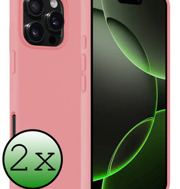 BASEY. BASEY. iPhone 16 Pro Hoesje Siliconen - Lichtroze - 2 PACK