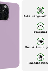 BASEY. Hoes Geschikt voor iPhone 16 Pro Hoesje Siliconen Back Cover Case - Hoesje Geschikt voor iPhone 16 Pro Hoes Cover Hoesje - Lila - 2 Stuks