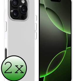 BASEY. BASEY. iPhone 16 Pro Hoesje Siliconen - Wit - 2 PACK