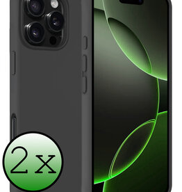 BASEY. BASEY. iPhone 16 Pro Hoesje Siliconen - Zwart - 2 PACK