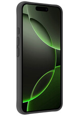 BASEY. Hoes Geschikt voor iPhone 16 Pro Hoesje Siliconen Back Cover Case - Hoesje Geschikt voor iPhone 16 Pro Hoes Cover Hoesje - Zwart - 2 Stuks