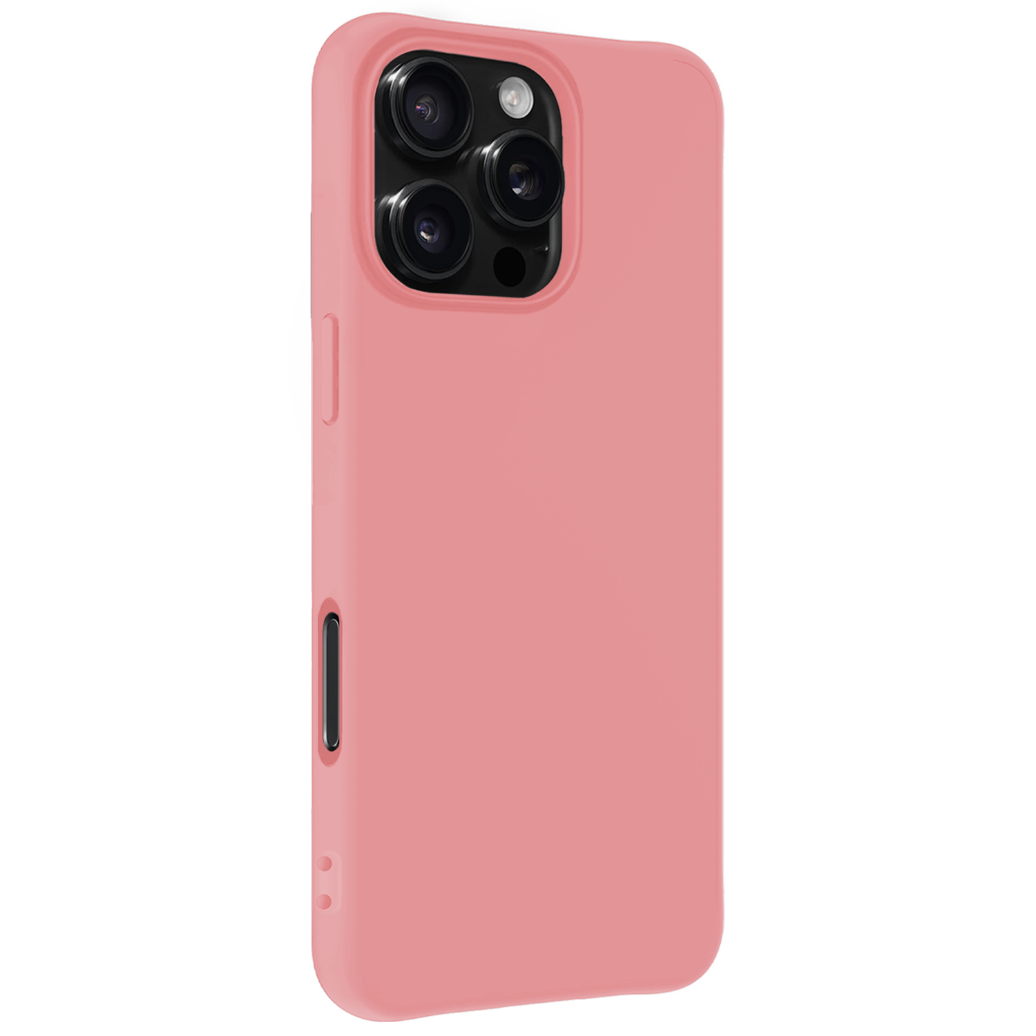 BASEY. Hoes Geschikt voor iPhone 16 Pro Hoesje Siliconen Back Cover Case Met Screenprotector - Hoesje Geschikt voor iPhone 16 Pro Hoes Cover Hoesje - Lichtroze
