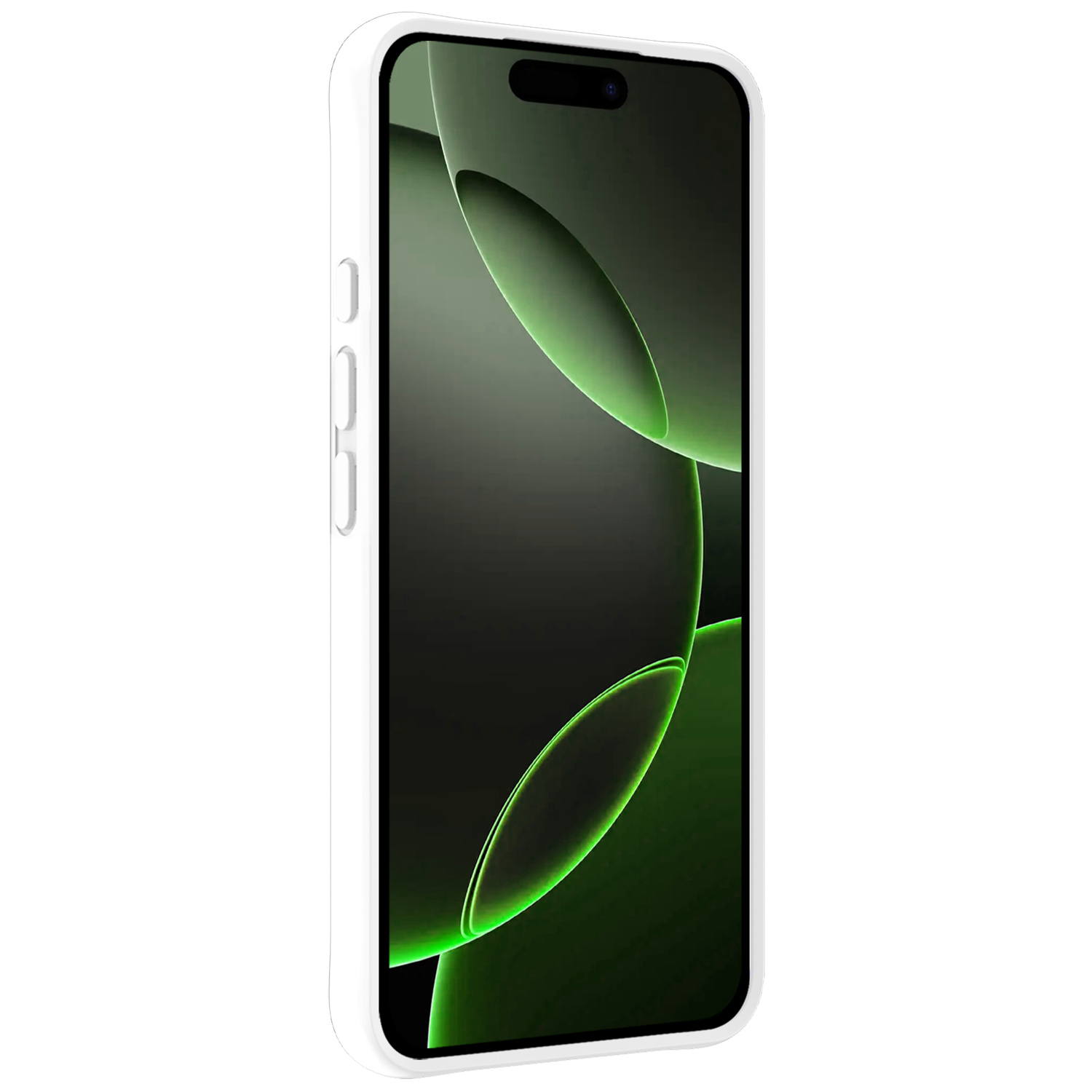 BASEY. Hoes Geschikt voor iPhone 16 Pro Hoesje Siliconen Back Cover Case Met Screenprotector - Hoesje Geschikt voor iPhone 16 Pro Hoes Cover Hoesje - Wit