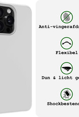 BASEY. Hoes Geschikt voor iPhone 16 Pro Hoesje Siliconen Back Cover Case Met 2x Screenprotector - Hoesje Geschikt voor iPhone 16 Pro Hoes Cover Hoesje - Wit