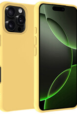 BASEY. Hoes Geschikt voor iPhone 16 Pro Max Hoesje Siliconen Back Cover Case - Hoesje Geschikt voor iPhone 16 Pro Max Hoes Cover Hoesje - Geel