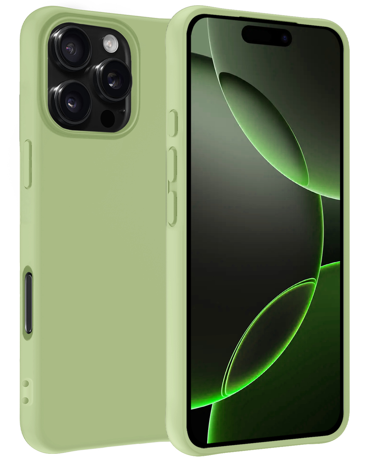 BASEY. Hoes Geschikt voor iPhone 16 Pro Max Hoesje Siliconen Back Cover Case - Hoesje Geschikt voor iPhone 16 Pro Max Hoes Cover Hoesje - Groen