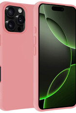 BASEY. Hoes Geschikt voor iPhone 16 Pro Max Hoesje Siliconen Back Cover Case - Hoesje Geschikt voor iPhone 16 Pro Max Hoes Cover Hoesje - Lichtroze