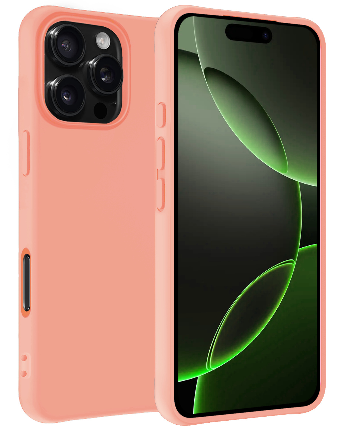 BASEY. Hoes Geschikt voor iPhone 16 Pro Max Hoesje Siliconen Back Cover Case - Hoesje Geschikt voor iPhone 16 Pro Max Hoes Cover Hoesje - Perzik