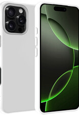 BASEY. Hoes Geschikt voor iPhone 16 Pro Max Hoesje Siliconen Back Cover Case - Hoesje Geschikt voor iPhone 16 Pro Max Hoes Cover Hoesje - Wit