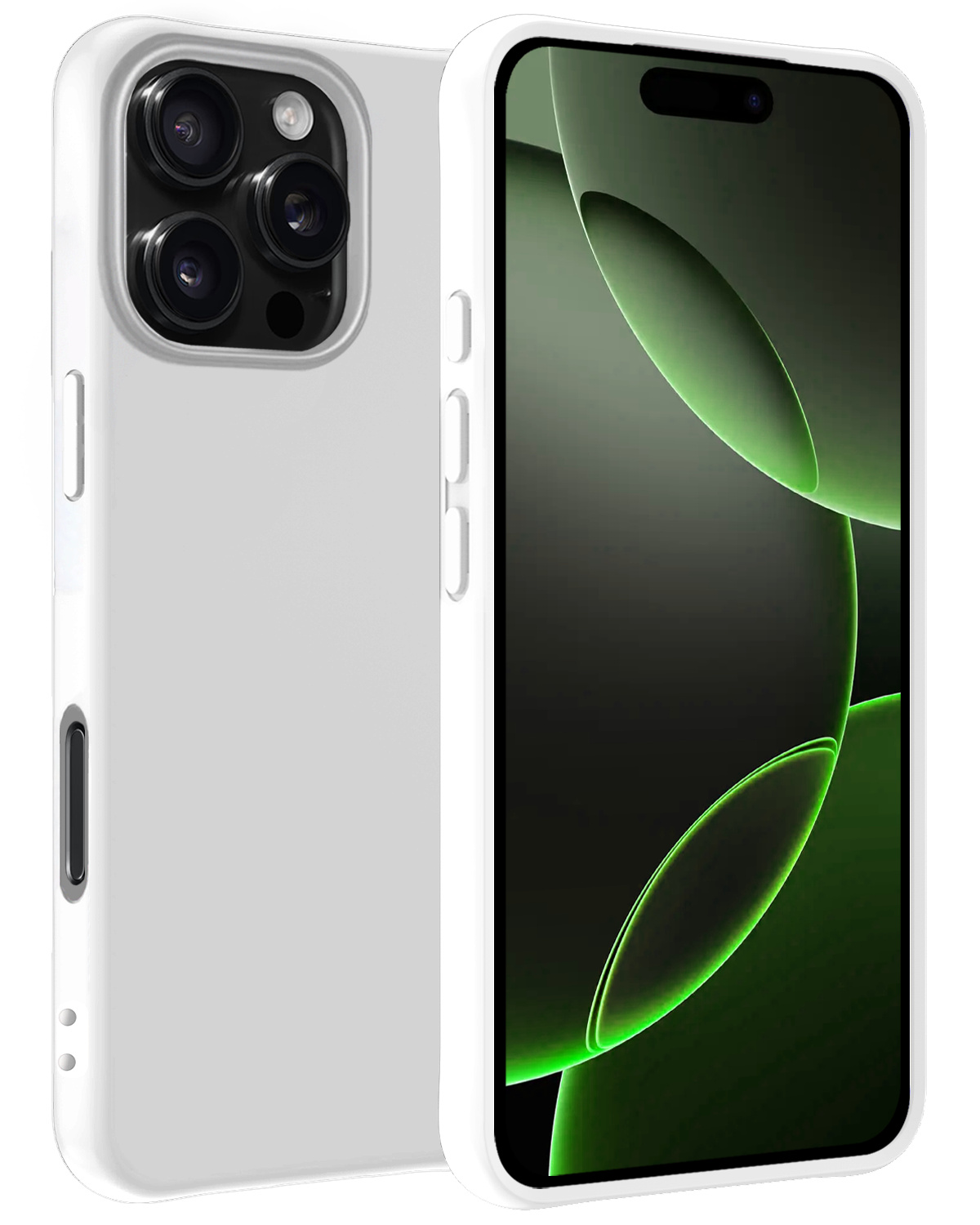 BASEY. Hoes Geschikt voor iPhone 16 Pro Max Hoesje Siliconen Back Cover Case - Hoesje Geschikt voor iPhone 16 Pro Max Hoes Cover Hoesje - Wit