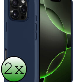BASEY. BASEY. iPhone 16 Pro Max Hoesje Siliconen - Donkerblauw - 2 PACK