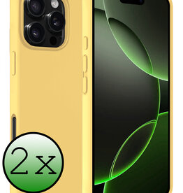 BASEY. BASEY. iPhone 16 Pro Max Hoesje Siliconen - Geel - 2 PACK
