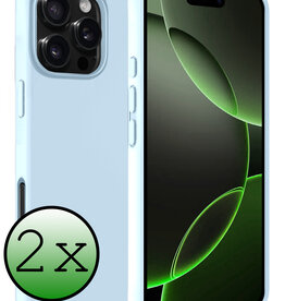 BASEY. BASEY. iPhone 16 Pro Max Hoesje Siliconen - Lichtblauw - 2 PACK