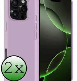 BASEY. BASEY. iPhone 16 Pro Max Hoesje Siliconen - Lila - 2 PACK