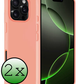 BASEY. BASEY. iPhone 16 Pro Max Hoesje Siliconen - Perzik - 2 PACK