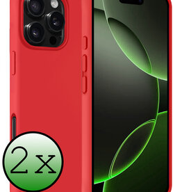BASEY. BASEY. iPhone 16 Pro Max Hoesje Siliconen - Rood - 2 PACK