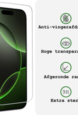 BASEY. Hoes Geschikt voor iPhone 16 Pro Max Hoesje Siliconen Back Cover Case Met Screenprotector - Hoesje Geschikt voor iPhone 16 Pro Max Hoes Cover Hoesje - Donkergroen