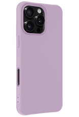 BASEY. Hoes Geschikt voor iPhone 16 Pro Max Hoesje Siliconen Back Cover Case Met Screenprotector - Hoesje Geschikt voor iPhone 16 Pro Max Hoes Cover Hoesje - Lila