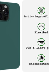 BASEY. Hoes Geschikt voor iPhone 16 Pro Max Hoesje Siliconen Back Cover Case Met 2x Screenprotector - Hoesje Geschikt voor iPhone 16 Pro Max Hoes Cover Hoesje - Donkergroen