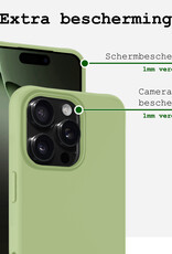 BASEY. Hoes Geschikt voor iPhone 16 Pro Max Hoesje Siliconen Back Cover Case Met 2x Screenprotector - Hoesje Geschikt voor iPhone 16 Pro Max Hoes Cover Hoesje - Groen