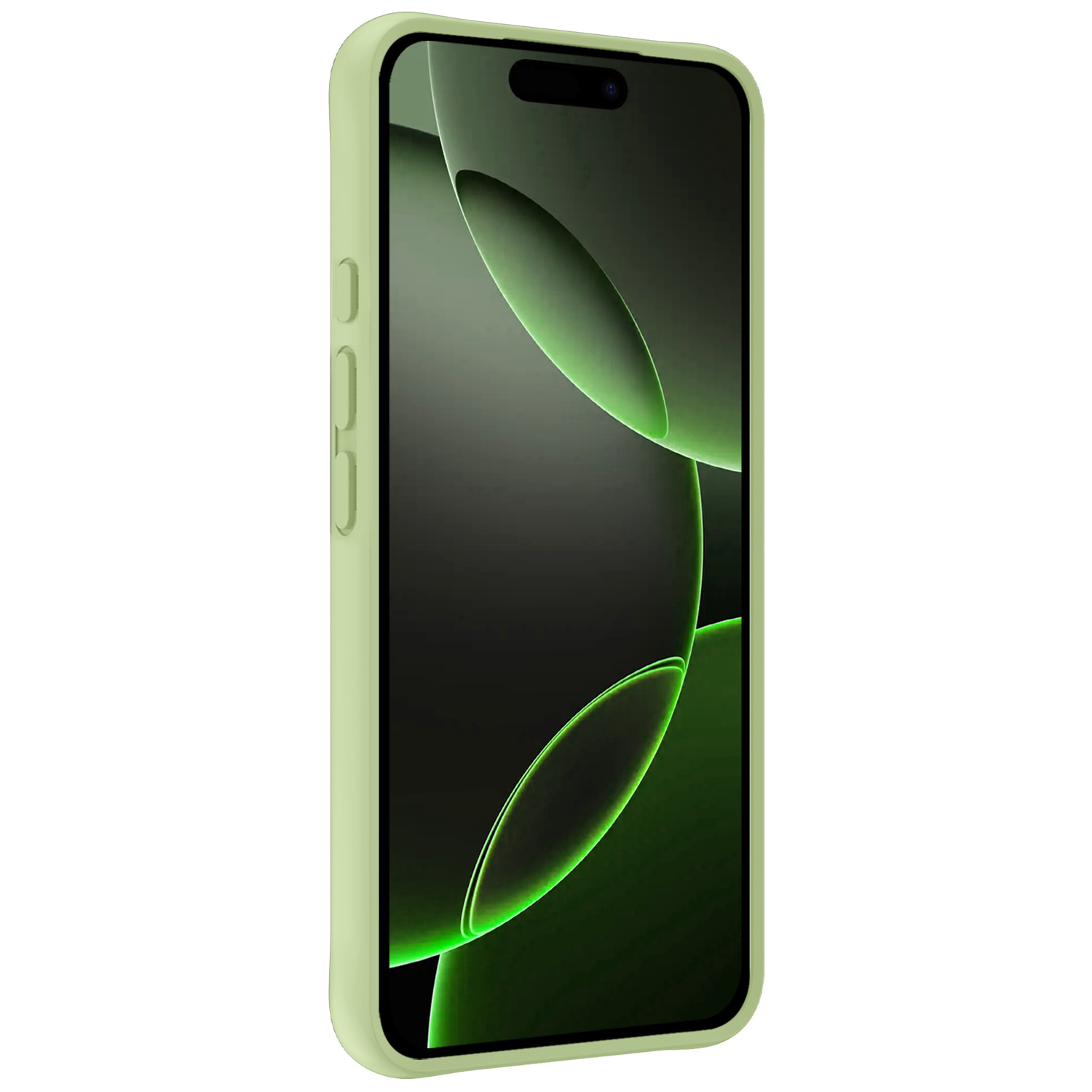 BASEY. Hoes Geschikt voor iPhone 16 Pro Max Hoesje Siliconen Back Cover Case Met 2x Screenprotector - Hoesje Geschikt voor iPhone 16 Pro Max Hoes Cover Hoesje - Groen
