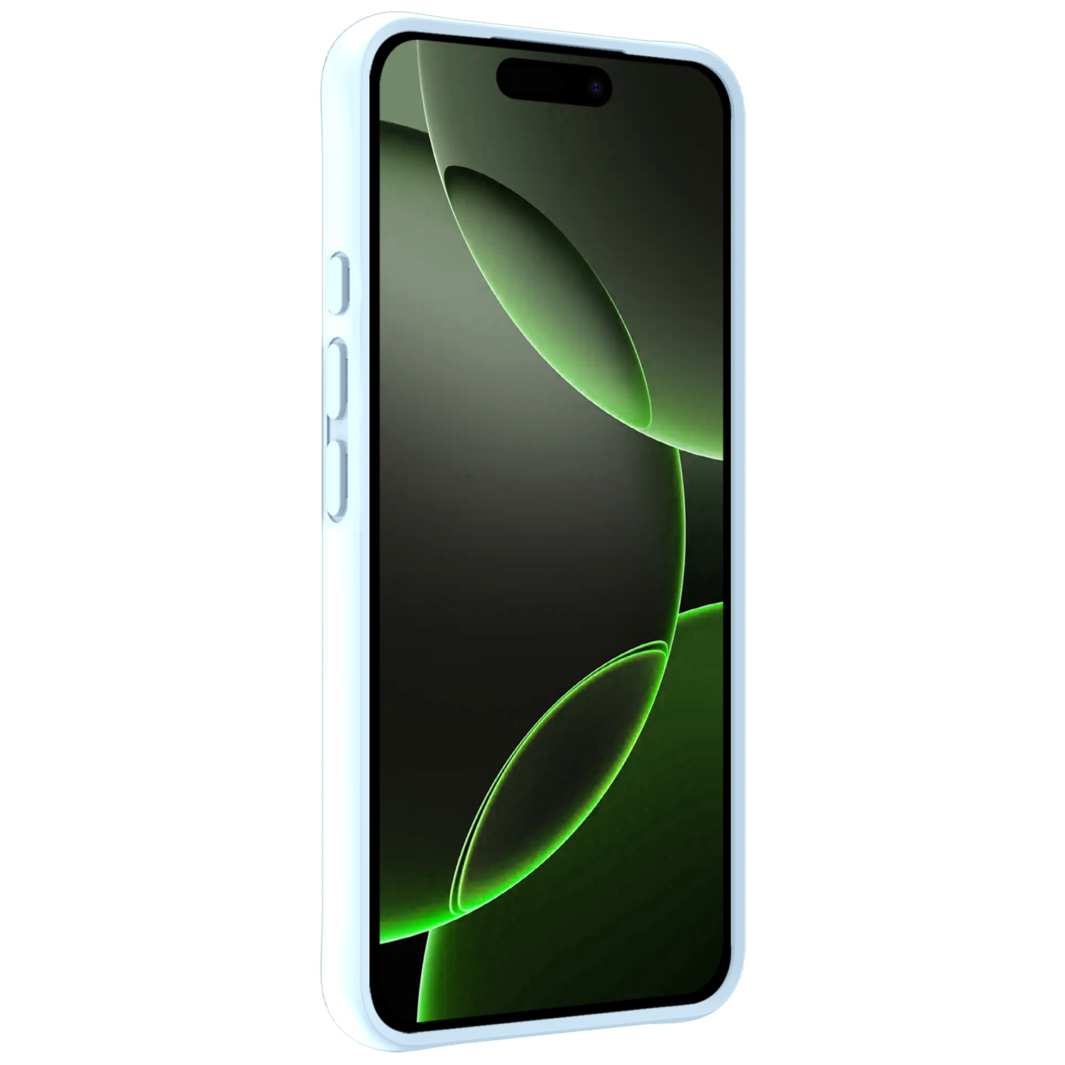 BASEY. Hoes Geschikt voor iPhone 16 Pro Max Hoesje Siliconen Back Cover Case Met 2x Screenprotector - Hoesje Geschikt voor iPhone 16 Pro Max Hoes Cover Hoesje - Lichtblauw