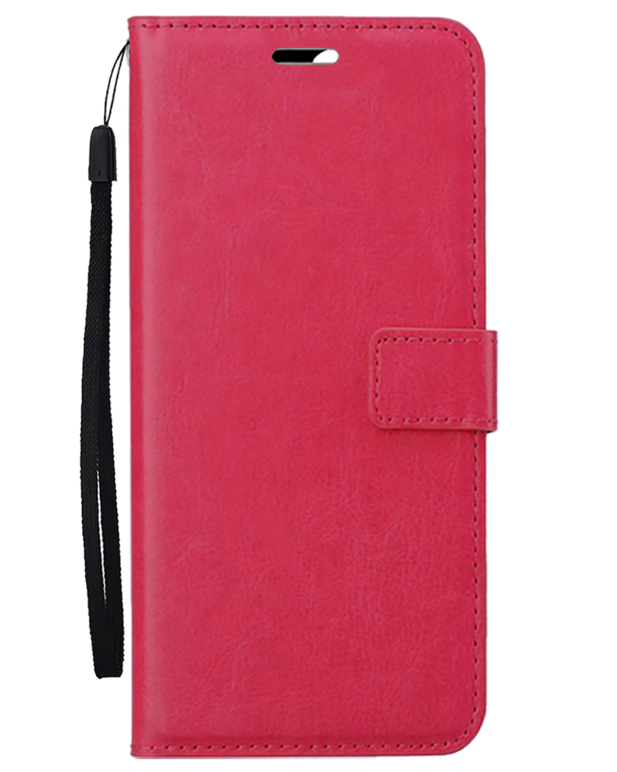 BASEY. Hoes Geschikt voor iPhone 16 Hoesje Bookcase Hoes Flip Case Book Cover - Hoesje Geschikt voor iPhone 16 Hoes Book Case Hoesje - Donkerroze