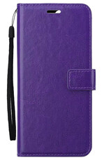 BASEY. Hoes Geschikt voor iPhone 16 Hoesje Bookcase Hoes Flip Case Book Cover - Hoesje Geschikt voor iPhone 16 Hoes Book Case Hoesje - Paars