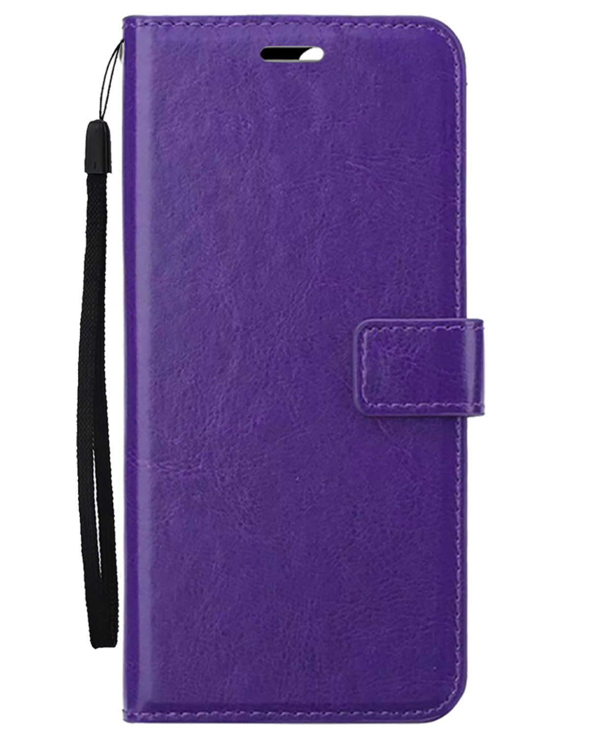 BASEY. Hoes Geschikt voor iPhone 16 Hoesje Bookcase Hoes Flip Case Book Cover - Hoesje Geschikt voor iPhone 16 Hoes Book Case Hoesje - Paars