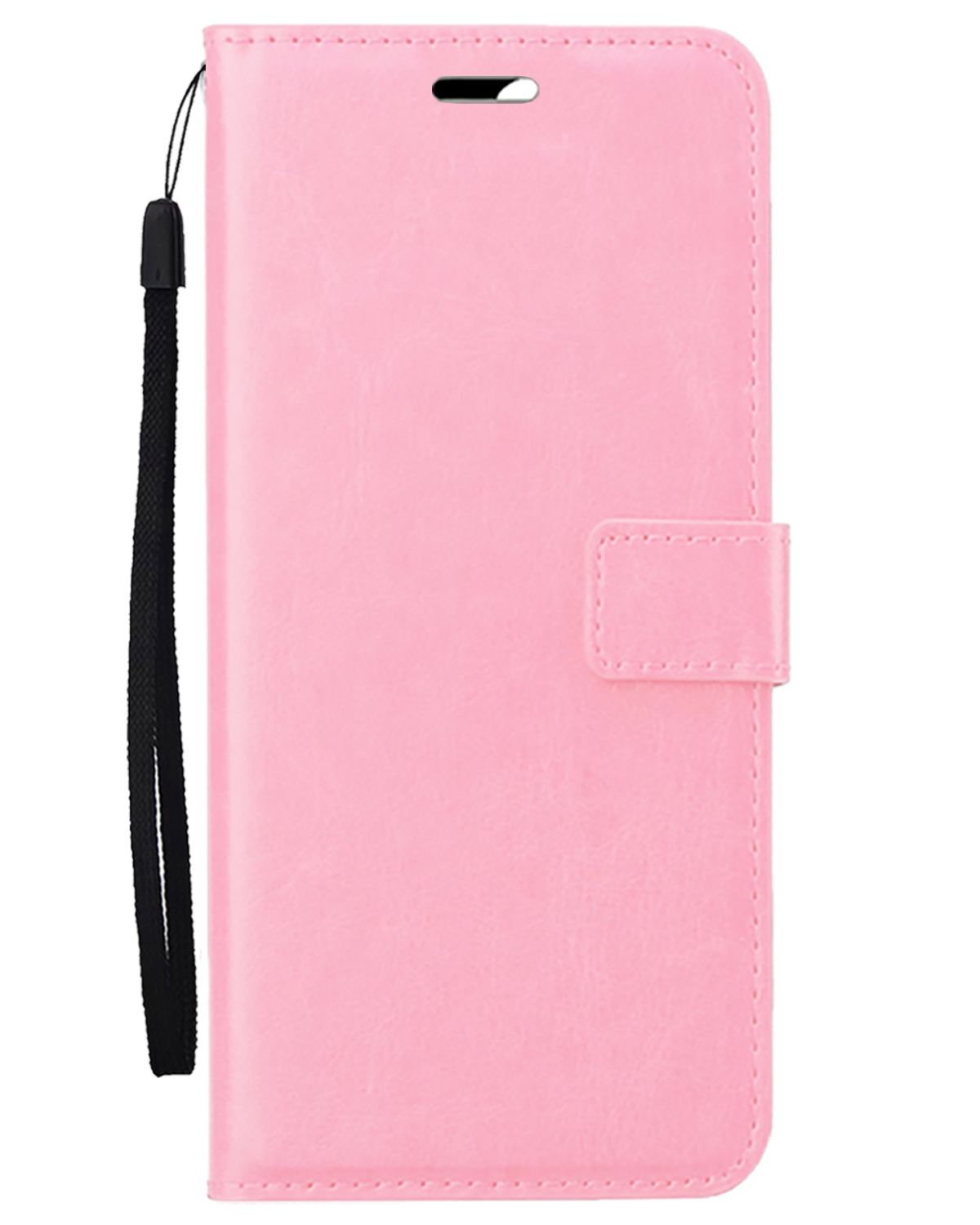 BASEY. Hoes Geschikt voor iPhone 16 Plus Hoesje Bookcase Hoes Flip Case Book Cover - Hoesje Geschikt voor iPhone 16 Plus Hoes Book Case Hoesje - Lichtroze