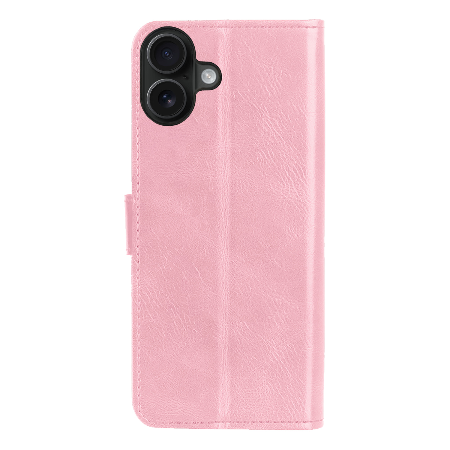 BASEY. Hoes Geschikt voor iPhone 16 Plus Hoesje Bookcase Hoes Flip Case Book Cover Met Screenprotector - Hoesje Geschikt voor iPhone 16 Plus Hoes Book Case Hoesje - Lichtroze