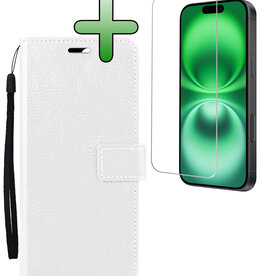 BASEY. BASEY. iPhone 16 Plus Hoesje Bookcase Met Screenprotector - Wit