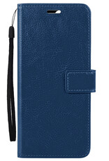 BASEY. Hoes Geschikt voor iPhone 16 Pro Hoesje Bookcase Hoes Flip Case Book Cover - Hoesje Geschikt voor iPhone 16 Pro Hoes Book Case Hoesje - Donkerblauw