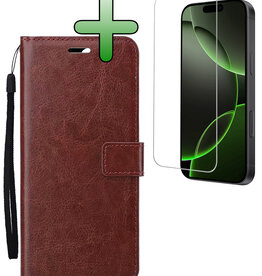 BASEY. BASEY. iPhone 16 Pro Max Hoesje Bookcase Met Screenprotector - Bruin