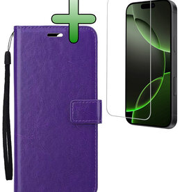 BASEY. BASEY. iPhone 16 Pro Max Hoesje Bookcase Met Screenprotector - Paars