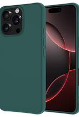 NoXx Hoes Geschikt voor iPhone 16 Pro Hoesje Cover Siliconen Back Case Hoes - Donkergroen