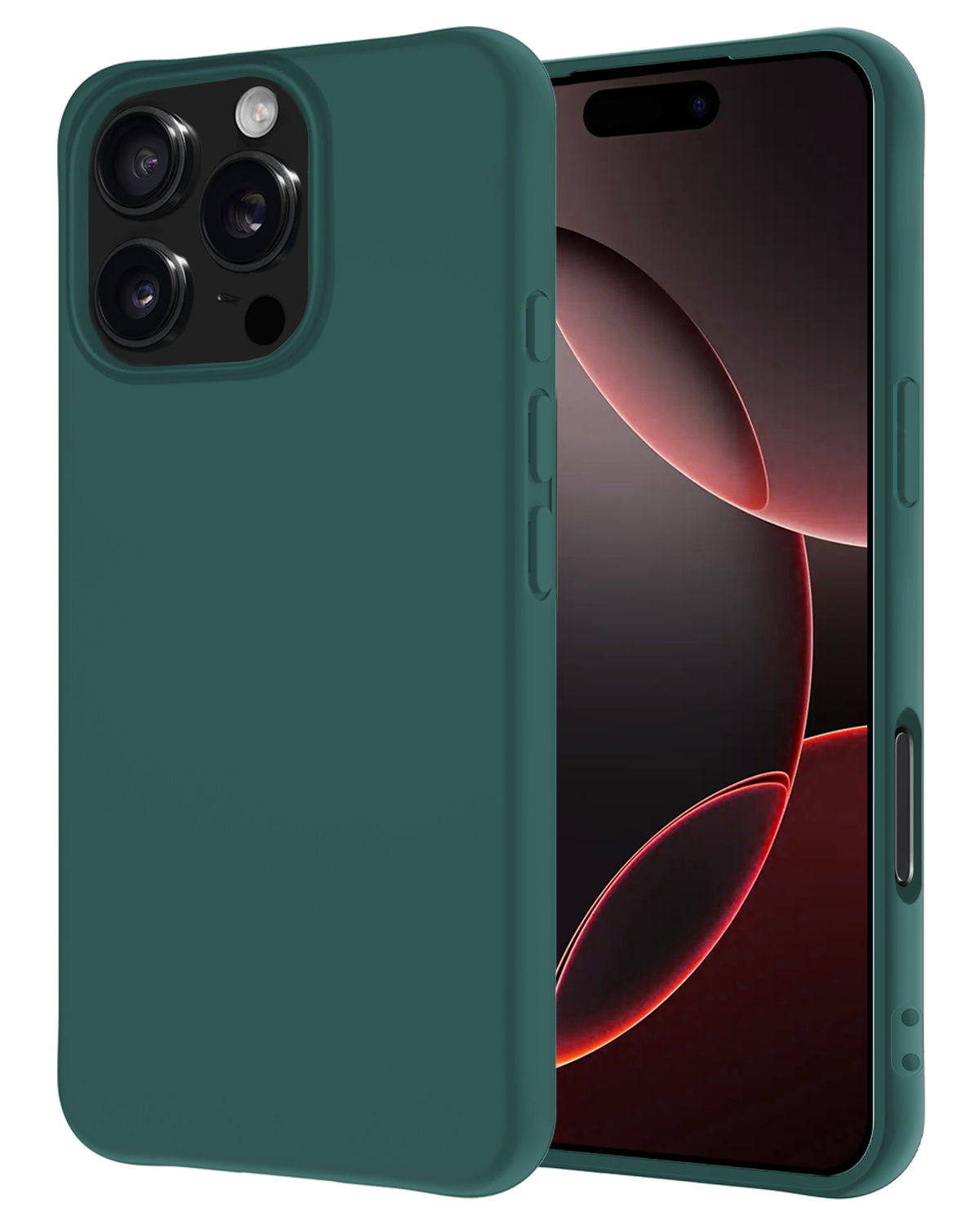 NoXx Hoes Geschikt voor iPhone 16 Pro Hoesje Cover Siliconen Back Case Hoes - Donkergroen