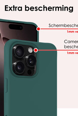 NoXx Hoes Geschikt voor iPhone 16 Pro Hoesje Cover Siliconen Back Case Hoes - Donkergroen