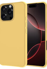 NoXx Hoes Geschikt voor iPhone 16 Pro Hoesje Cover Siliconen Back Case Hoes - Geel