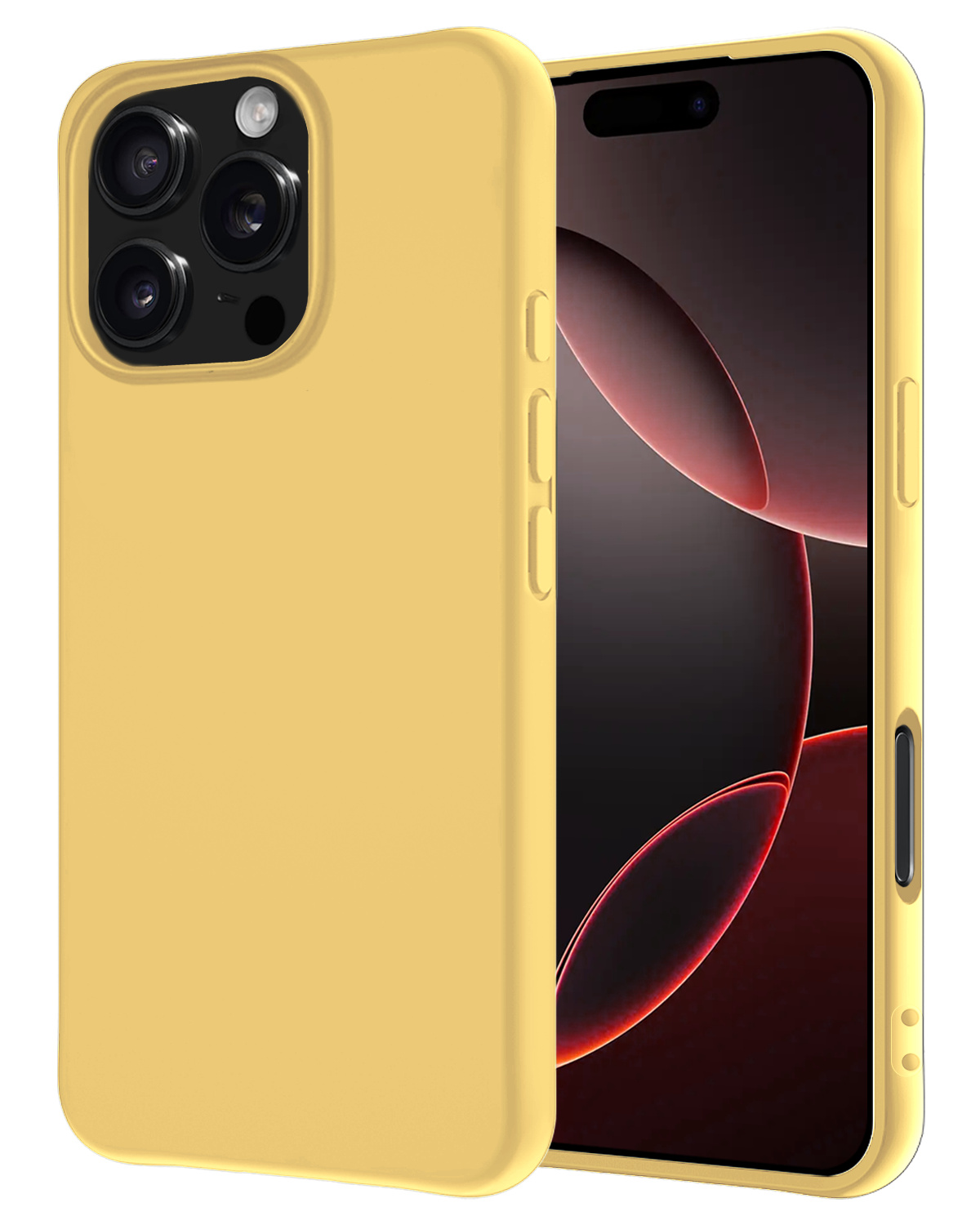 NoXx Hoes Geschikt voor iPhone 16 Pro Hoesje Cover Siliconen Back Case Hoes - Geel