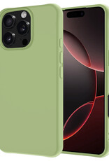 NoXx Hoes Geschikt voor iPhone 16 Pro Hoesje Cover Siliconen Back Case Hoes - Groen