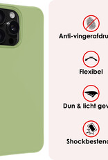 NoXx Hoes Geschikt voor iPhone 16 Pro Hoesje Cover Siliconen Back Case Hoes - Groen