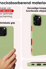 NoXx Hoes Geschikt voor iPhone 16 Pro Hoesje Cover Siliconen Back Case Hoes - Groen