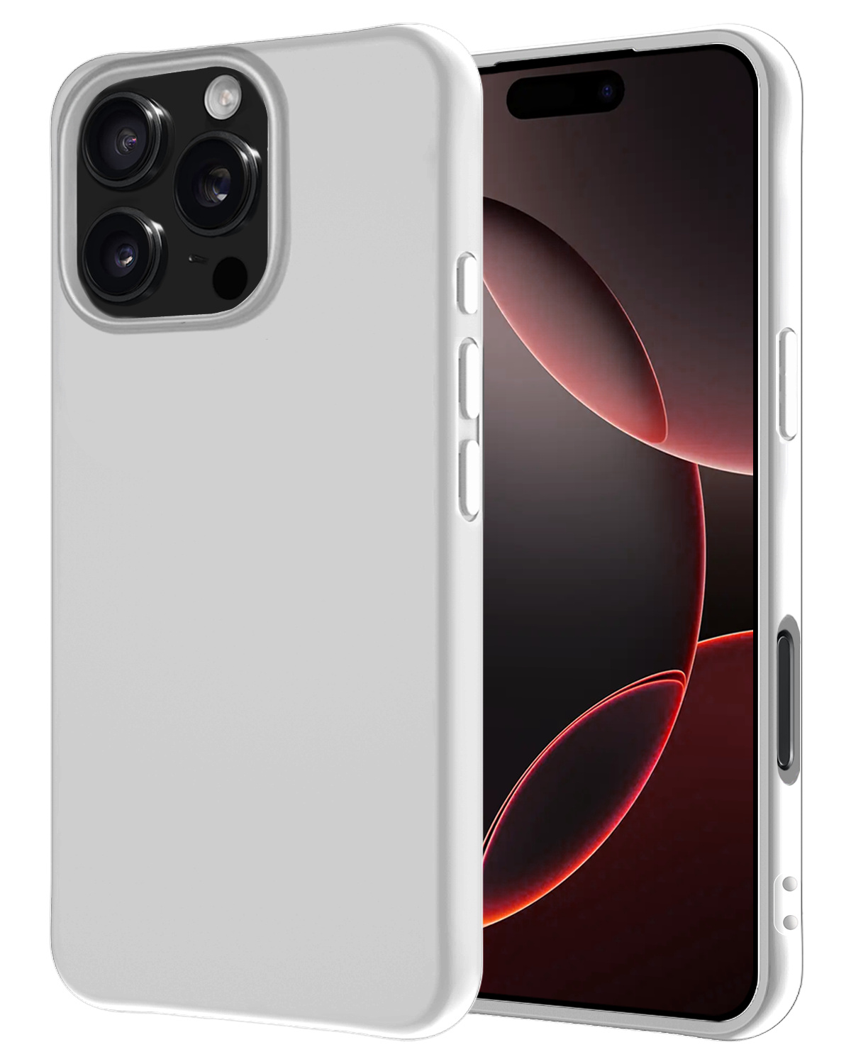 NoXx Hoes Geschikt voor iPhone 16 Pro Hoesje Cover Siliconen Back Case Hoes - Wit