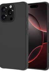 NoXx Hoes Geschikt voor iPhone 16 Pro Hoesje Cover Siliconen Back Case Hoes - Zwart