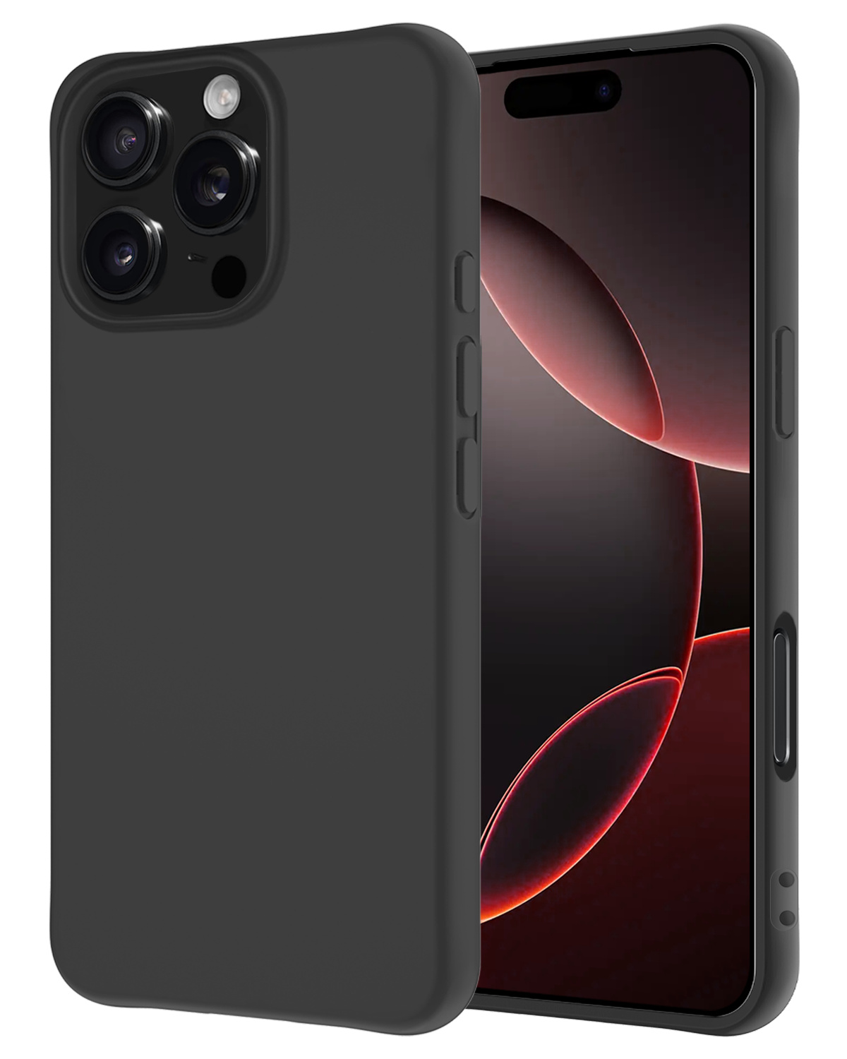 NoXx Hoes Geschikt voor iPhone 16 Pro Hoesje Cover Siliconen Back Case Hoes - Zwart