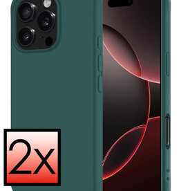 NoXx NoXx iPhone 16 Pro Hoesje Siliconen - Donkergroen - 2 PACK
